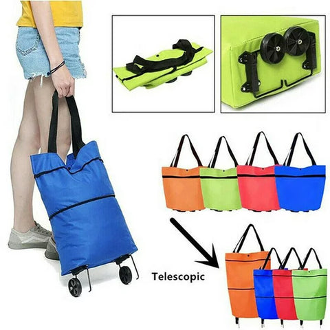 Image of CARRITO DE COMPRAS PLEGABLE  X  2 Unidades (COLORES AL AZAR)